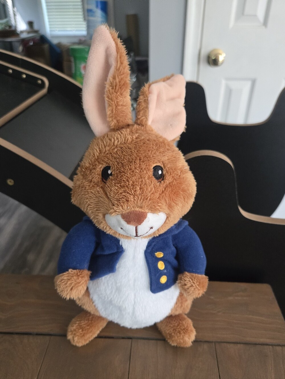 Kohl's Cares Brown Plush Peter Rabbit Bunny with Blue Jacket and Pink Ears